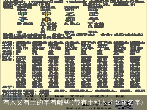 有木又有土的字有哪些(带有土和木的女孩名字)