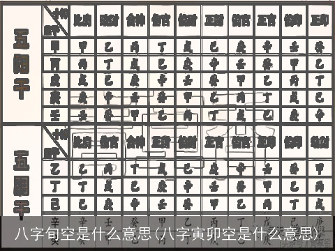 八字旬空是什么意思(八字寅卯空是什么意思)