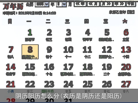 阴历阳历怎么分(农历是阴历还是阳历)