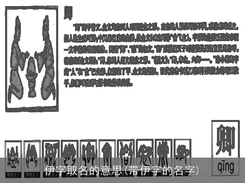 伊字取名的意思(带伊字的名字)