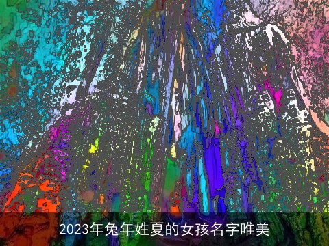 2023年兔年姓夏的女孩名字唯美