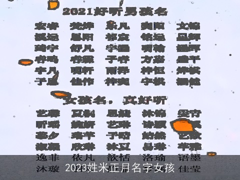 2023姓米正月名字女孩