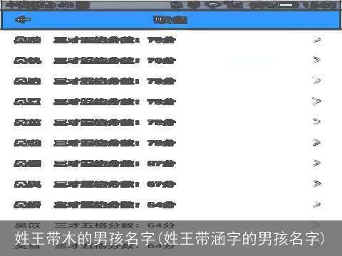 姓王带木的男孩名字(姓王带涵字的男孩名字)