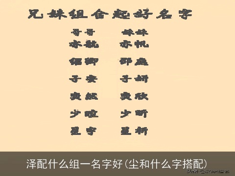 泽配什么组一名字好(尘和什么字搭配)