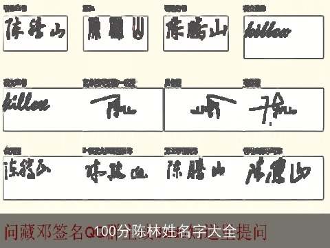 100分陈林姓名字大全