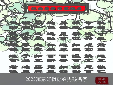 2023寓意好得孙姓男孩名字