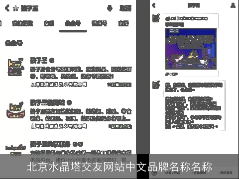 北京水晶塔交友网站中文品牌名称名称