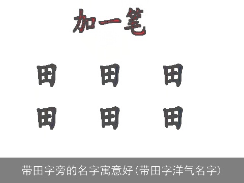 带田字旁的名字寓意好(带田字洋气名字)