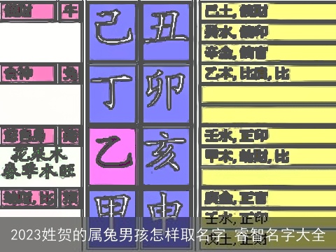 2023姓贺的属兔男孩怎样取名字 睿智名字大全