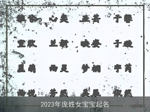 2023年庞姓女宝宝起名