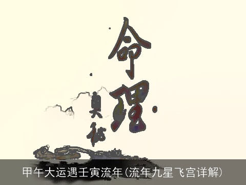 甲午大运遇壬寅流年(流年九星飞宫详解)