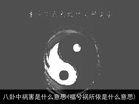 八卦中祸害是什么意思(福兮祸所依是什么意思)