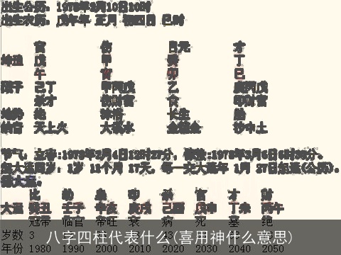 八字四柱代表什么(喜用神什么意思)