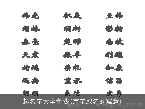 起名字大全免费(宸字取名的寓意)
