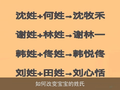 如何改变宝宝的姓氏