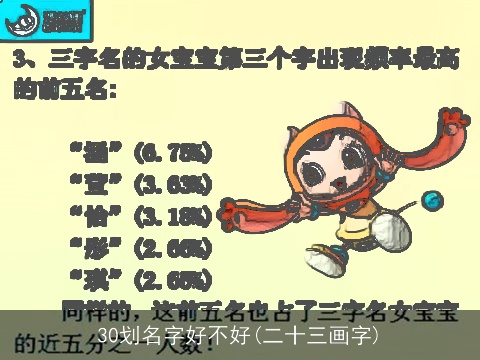 30划名字好不好(二十三画字)