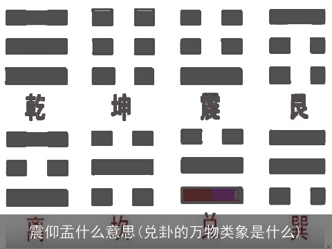 震仰盂什么意思(兑卦的万物类象是什么)