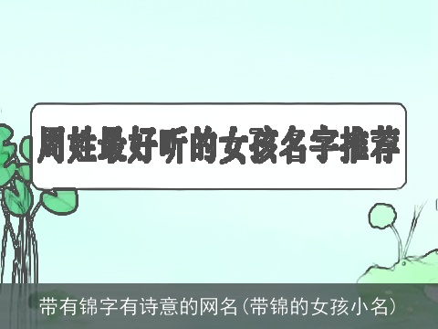 带有锦字有诗意的网名(带锦的女孩小名)