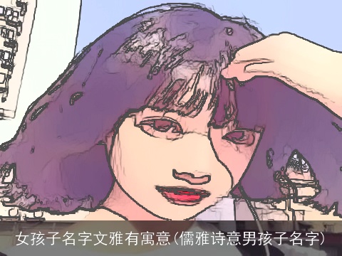 女孩子名字文雅有寓意(儒雅诗意男孩子名字)