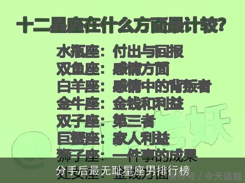 分手后最无耻星座男排行榜