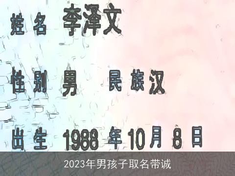 2023年男孩子取名带诚
