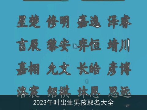2023午时出生男孩取名大全