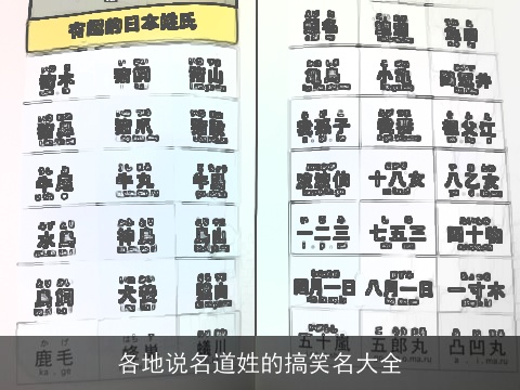 各地说名道姓的搞笑名大全