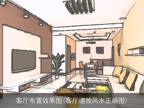 客厅布置效果图(客厅摆放风水正确图)