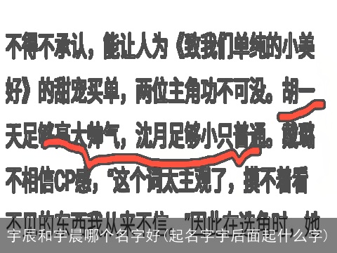 宇辰和宇晨哪个名字好(起名字宇后面起什么字)