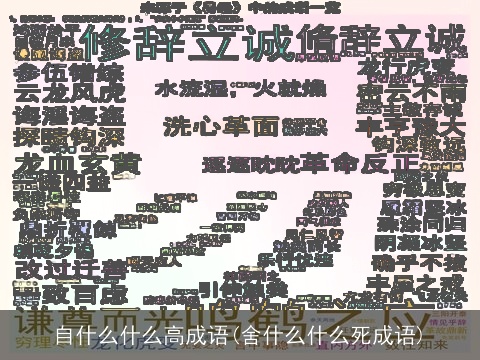 自什么什么高成语(舍什么什么死成语)