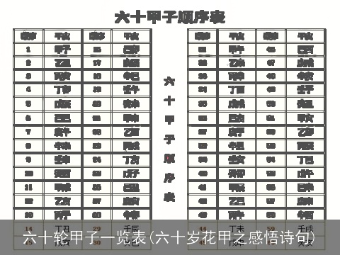 六十轮甲子一览表(六十岁花甲之感悟诗句)