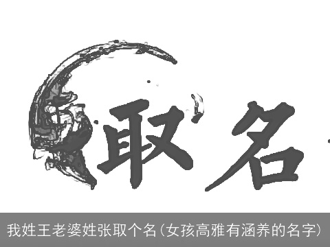 我姓王老婆姓张取个名(女孩高雅有涵养的名字)