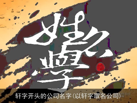 轩字开头的公司名字(以轩字取名公司)