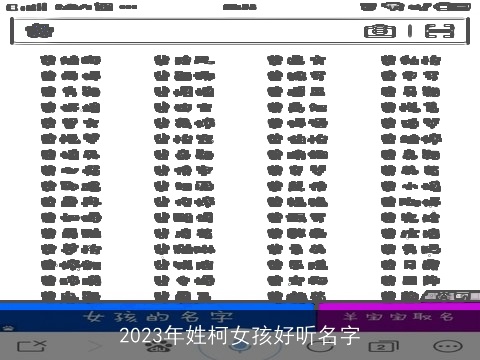 2023年姓柯女孩好听名字