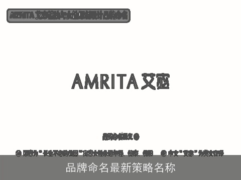 品牌命名最新策略名称