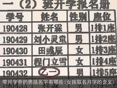 带月字旁的男孩名字有哪些(女孩取名月字的含义)