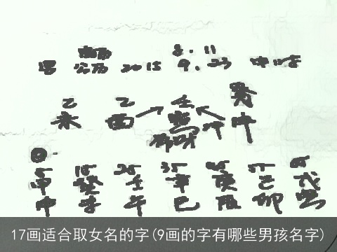 17画适合取女名的字(9画的字有哪些男孩名字)