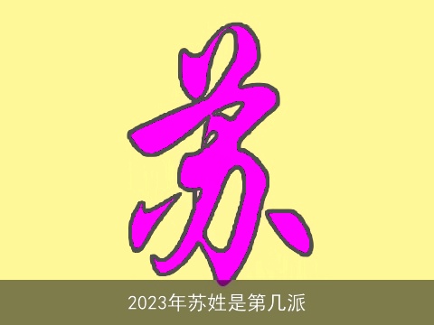 2023年苏姓是第几派