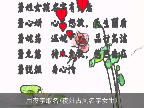 用夜字取名(夜姓古风名字女生)