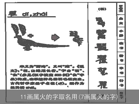 11画属火的字取名用(7画属火的字)