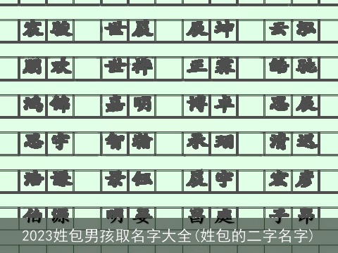 2023姓包男孩取名字大全(姓包的二字名字)