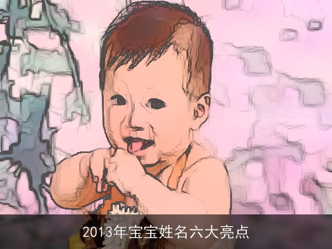 2013年宝宝姓名六大亮点