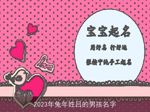 2023年兔年姓吕的男孩名字
