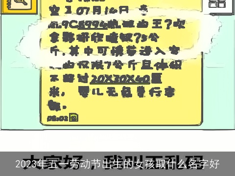 2023年五一劳动节出生的女孩取什么名字好