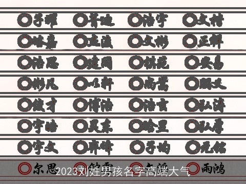 2023刘姓男孩名字高端大气