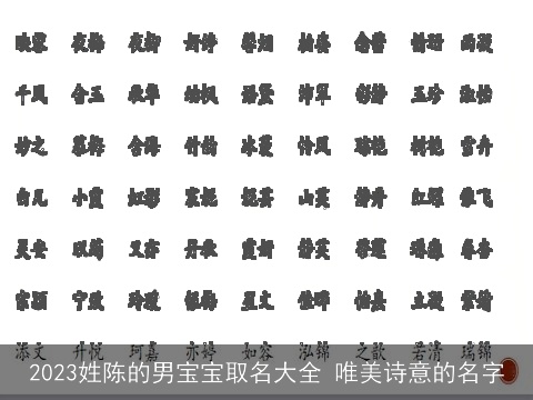 2023姓陈的男宝宝取名大全 唯美诗意的名字