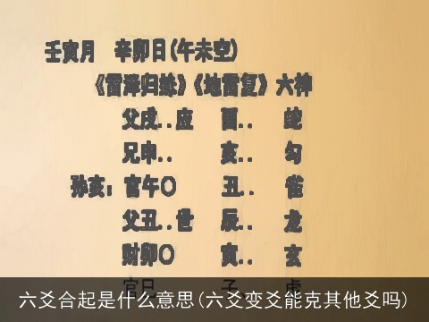 六爻合起是什么意思(六爻变爻能克其他爻吗)