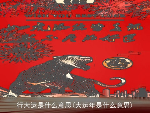 行大运是什么意思(大运年是什么意思)