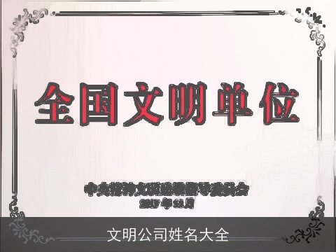 文明公司姓名大全