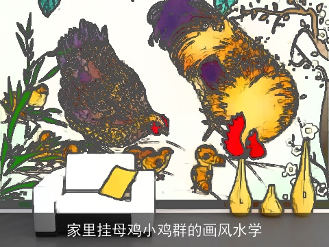 家里挂母鸡小鸡群的画风水学
